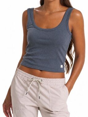 Vuori Women’s Sunrise Crop Ribbed Tank Gray Size Small Style #VW1013